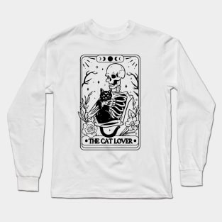 The cat lover tarot, Shirt, Skeleton Tarot Card Shirt, Tarot flower skull shirt, Flower Skull Shirt, Tarot Card Lover Shirt, Skeleton Long Sleeve T-Shirt